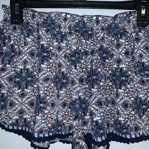 Patterned Shorts with Tassels